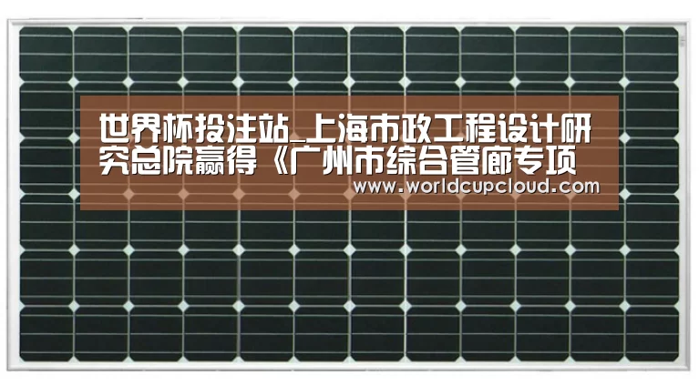 世界杯投注站_上海市政工程设计研究总院赢得《广州市综合管廊专项规划》编制项目(图3) 世界杯投注站